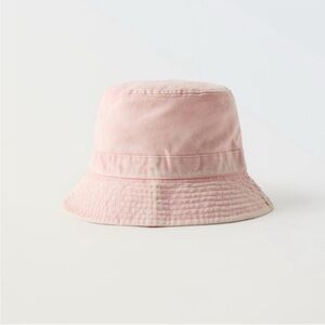 Zara kids, pink, DENIM BUCKET HAT WITH LABEL, 6-9 years